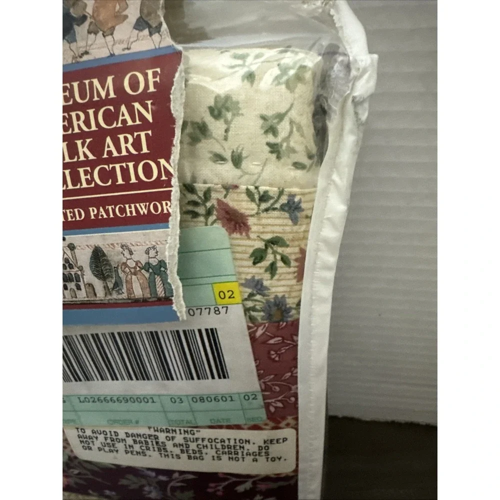 Museum American Folk Art Collection Patchwork Pillow Sham 20 X 26 Star Log Cabin